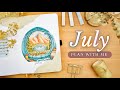 July 2023 Bullet Journal Setup • PLAN WITH ME 🏕️ summer camping theme with watercolors