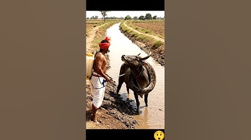 Farmer Fights Giant Python to Save His Buffalo 😱🐍 #youtubeshorts #animals #shorts #viral