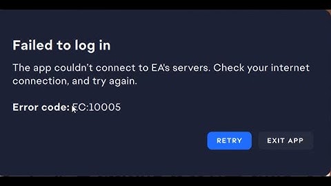 How to fix Error code EC:10005 Failed to log in The app couldn