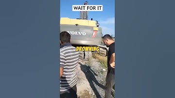 Heroic Cattle Rescue   Man Saves Animal from Drowning with Excavator #shorts #short
