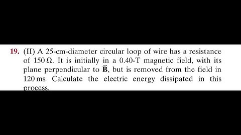 -cm-diameter circular loop of wire has a resistance of 150 It is initially in a magnetic field, with