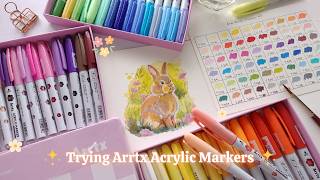 I tried the Arrtx 60 color Direct Liquid Ink Acrylic Markers!