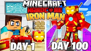 I Survived 100 DAYS as IRON MAN in HARDCORE Minecraft! screenshot 1