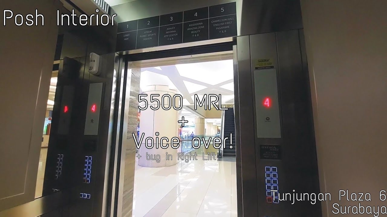 Schindler 5500 Elevators w/ Voice over @ Tunjungan Plaza 6 Surabaya
