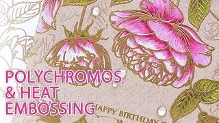 Polychromos & Heat Embossing - One Layer Card with Gina K Designs Stamps Polychromos & Heat Embossing - One Layer Card with Gina K Designs Stamps