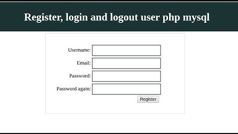 User registration PHP and MySQL 1