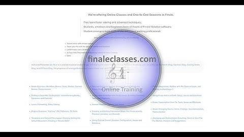 Finaleclasses.com Class Overview