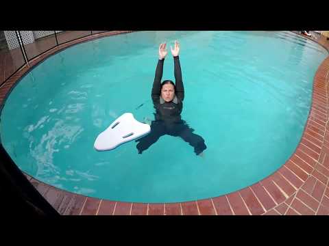 How To Float On Your Back With A Kick Board Overhead [Swimming Lessons For Adults]