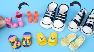 DIY How to Make Polymer Clay Miniature Doll Shoes | DIY Miniature Footwear Ami Channel