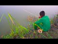 Hook fishing  traditional fishing with hook  fishing in village by abtvbd