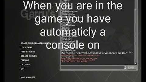 How to make your Console on in GMod9