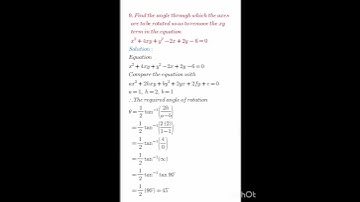 Inter Maths 1B solutions for Transformation of Axes Exercise 2(a)