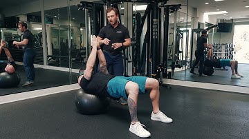 Stability ball rotations with your neck and shoulders supported on a stability ball.