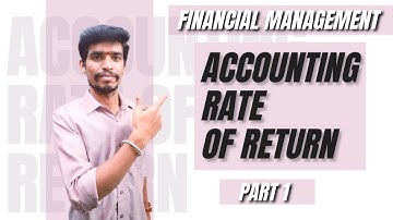 Financial Management - Accounting Rate of Return (ARR) in Kannada Part - 1