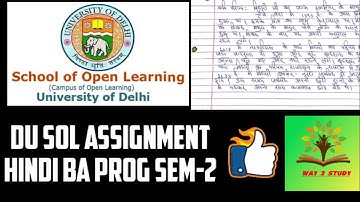 DU SOL||Ba prog||Hindi Assignment||Sem-2||Solution