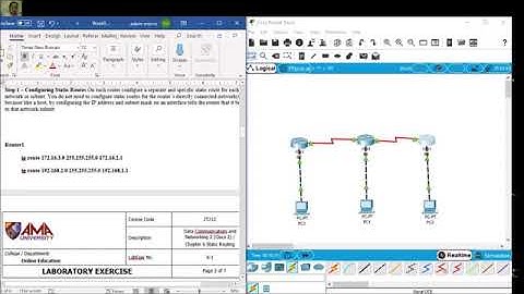 Data Communications and Networking 2 (Cisco 2) - Static Routing