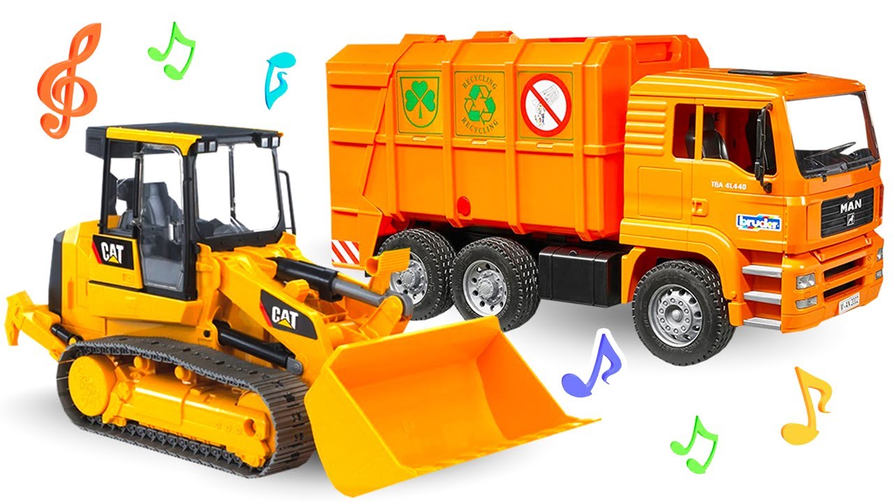 Modelo de caminhão de lixo infantil, carrinho de brinquedo em liga