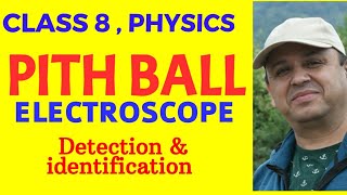 CLASS 8, PITH BALL ELECTROSCOPE, detection and identification of charge,  full process explained,