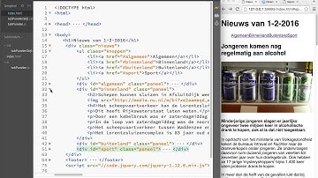 jQuery tabpanelen stap 1: opbouw