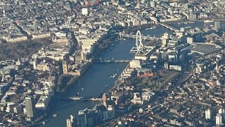 Looking at London from the plane