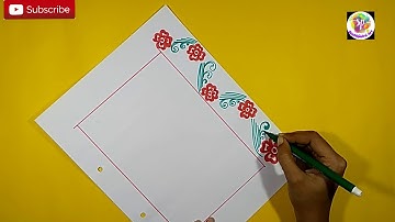 Border and corner design for students project khata. Practical Khata design. Part-30.Suchipatra Art.