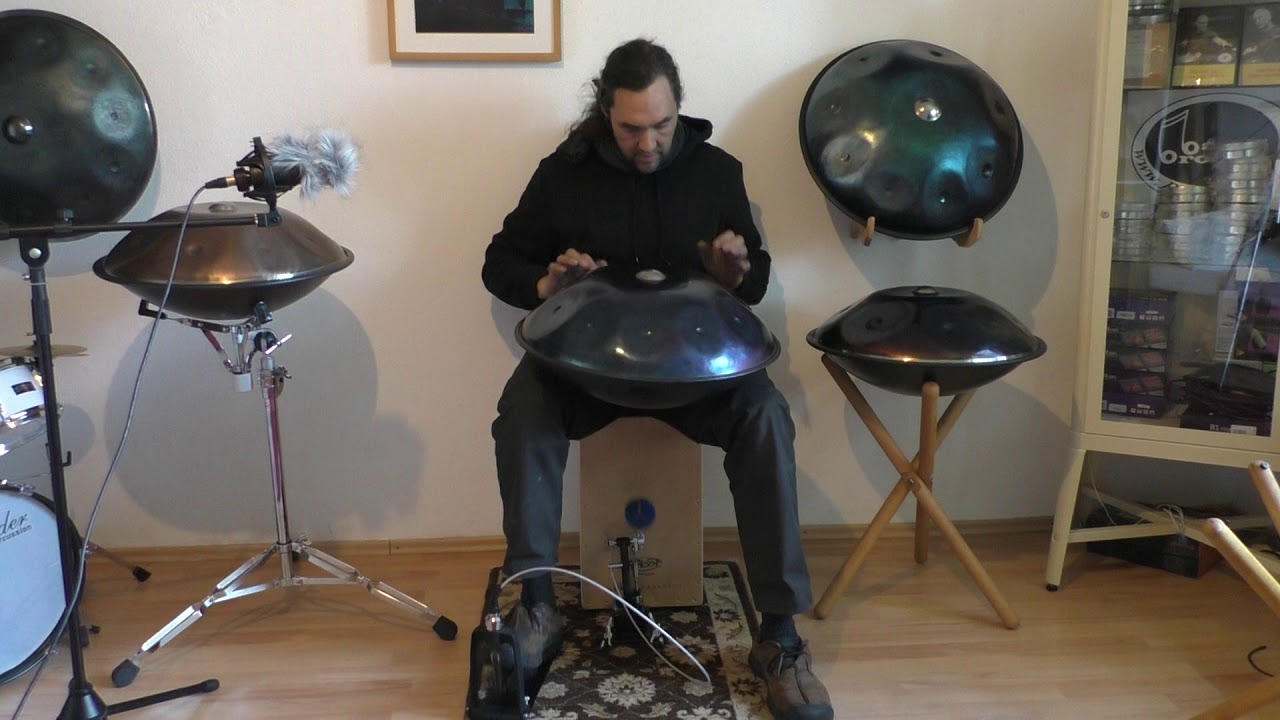 Cajon Pedal mit Handpan