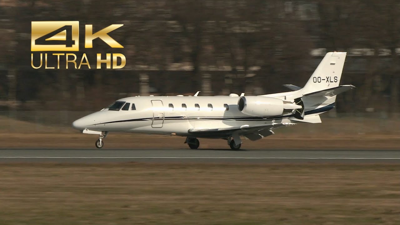 (4K) Cessna 560XL Citation Plus Air Service Liège ASL arrival at Innsbruck Airport LOWI INN OO-XLS