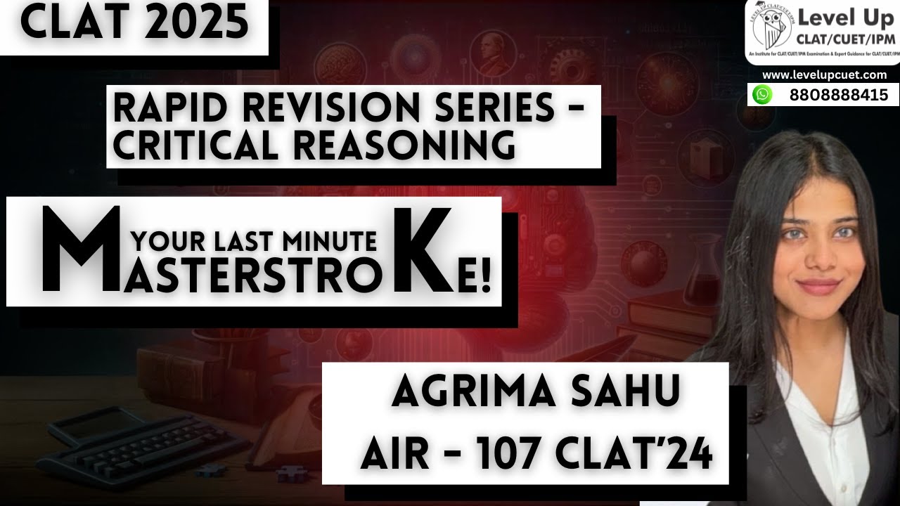 CLAT 2025 Preparation | Rapid revision series | Critical Reasoning ...