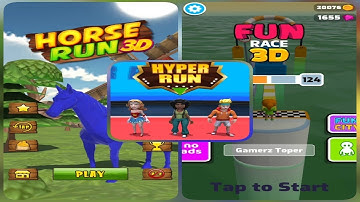 Fun Race 3D (vs) Horse 🐴 Race 3D (vs) Hyper Run 3D || Android Gameplay Walkthrough | Gamerz Toper