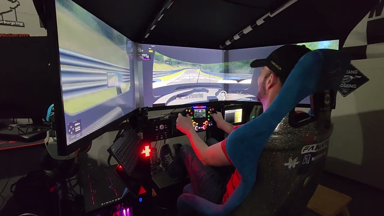 My Friend Trying My New (to me) Next Level Racing Motion Platform V3 on the Nordschleife In AC