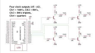 Arduino MIDI to 1V/8ª CV and Analog Drums Synth Control, Schematics and Code