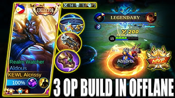 ALDOUS NEW BUILD ON OFFLANE TOO OP THIS SEASON! SUSTAIN DAMAGE BUILD! ALDOUS BEST BUILD 2022 - MLBB