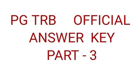 PG TRB computer instructor grade 1 answer key part 3 