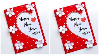 Happy New year card 2023 / New year greeting card making handmade / How to make new year card easy