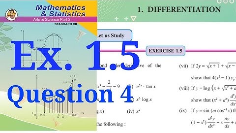 Exercise 1.5,HSC,12th maths2,question4,differentiation,nth order derivative,new syllabus 2020,