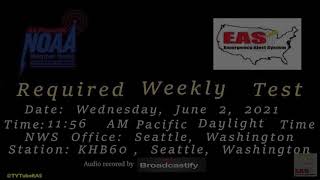 NOAA WEATHER RADIO- Required Weekly Test-Jun 2, 2021 11:56am PDT(audio)