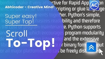 How to create Scroll To Top Button using HTML & CSS only | very easy | Abhicoder