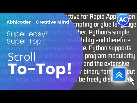 How to create Scroll To Top Button using HTML & CSS only | very easy | Abhicoder