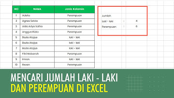Cara mencari jumlah laki-laki dan perempuan di excel - Tutorial Excel Pemula