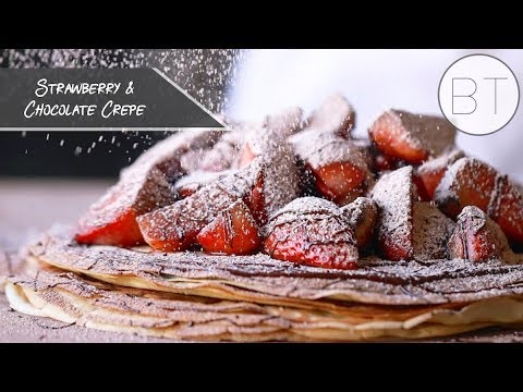 Strawberry & Chocolate Crepe "Cake"