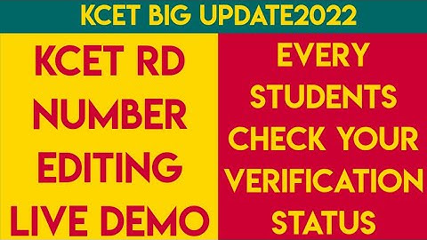 KCET rd number editing live demo |edit you KCET rd number |KCET updates2022 |KCET updates2022