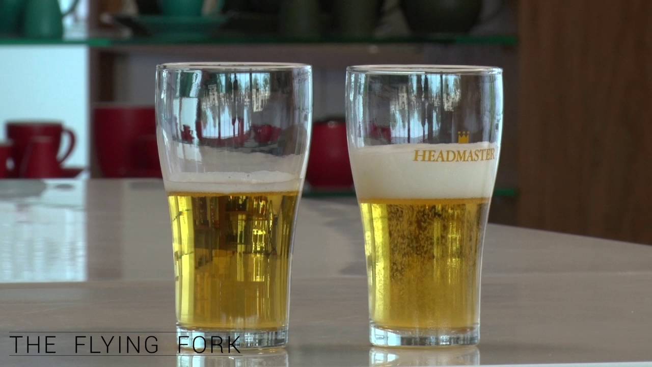 Nucleated beer glass comparison 