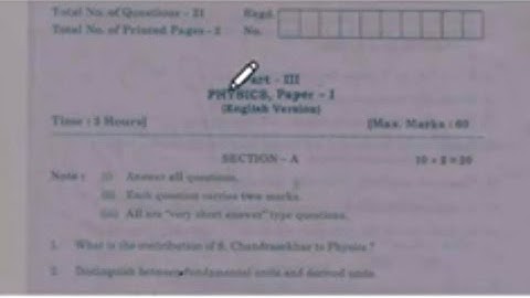 Ap Inter First year 2024-25 Pre-final Exams Physics Question Paper 💯imp || Ap Inter 💯 Real 2024-25