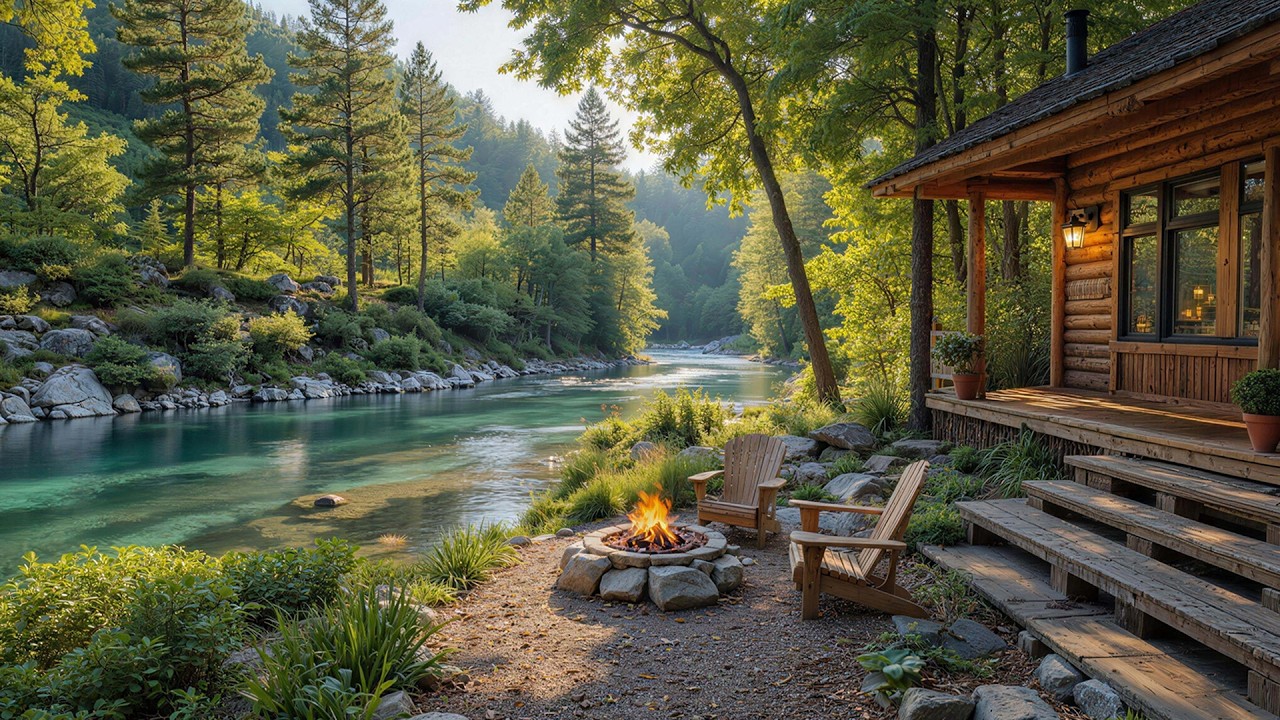 Peaceful Piano Spring Porch View 🌷🌤️ Soothing Piano & Fireplace for Calm Mornings & Deep Focus