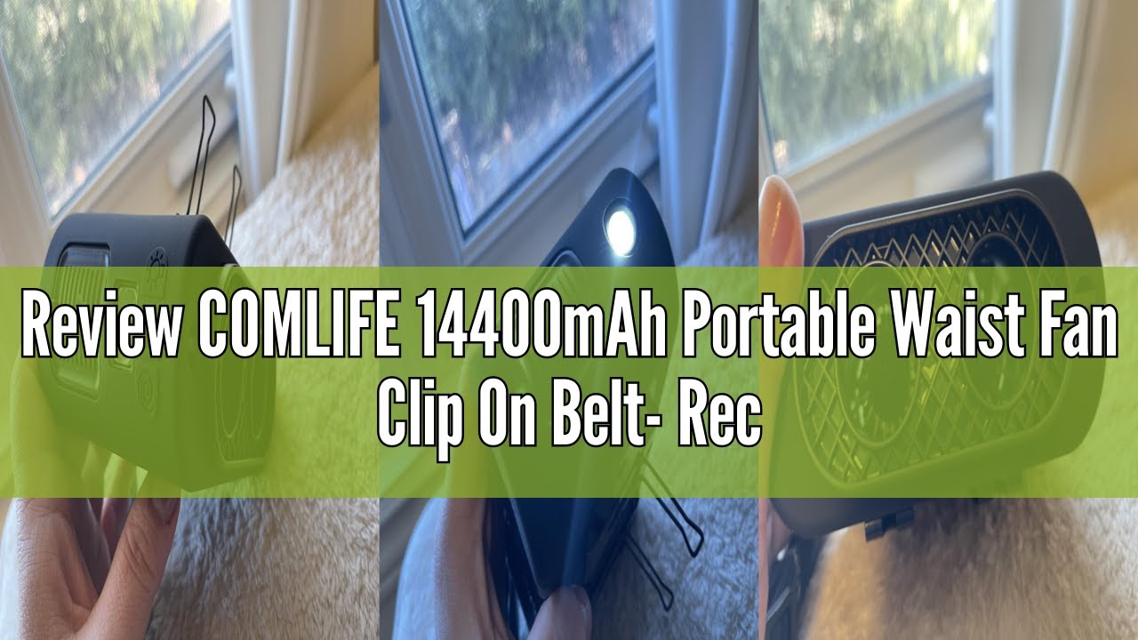 Review COMLIFE 14400mAh Portable Waist Fan Clip On Belt- Rechargeable Battery Operated,Max 40H Cooli