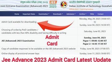 Jee Advanced 2023 Admit Card Release Date Out Now🤯|jee advance 2023 admit card download now|jee 2023