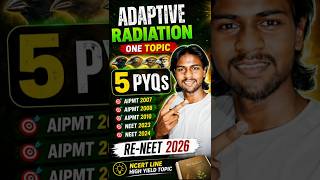 Adaptive Radiation PYQs 🔥 | 5 Most Important NEET Questions | Re-NEET 2026 #viral #tricks #neet