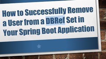 How to Successfully Remove a User from a DBRef Set in Your Spring Boot Application