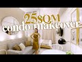 From bare condo to this cozy glam studio unit  25sqm neutral minimalist makeover by elle uy