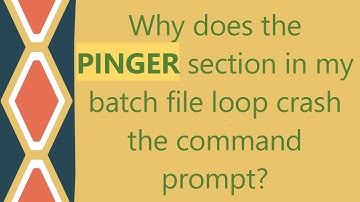 Why does the PINGER section in my batch file loop crash the command prompt?